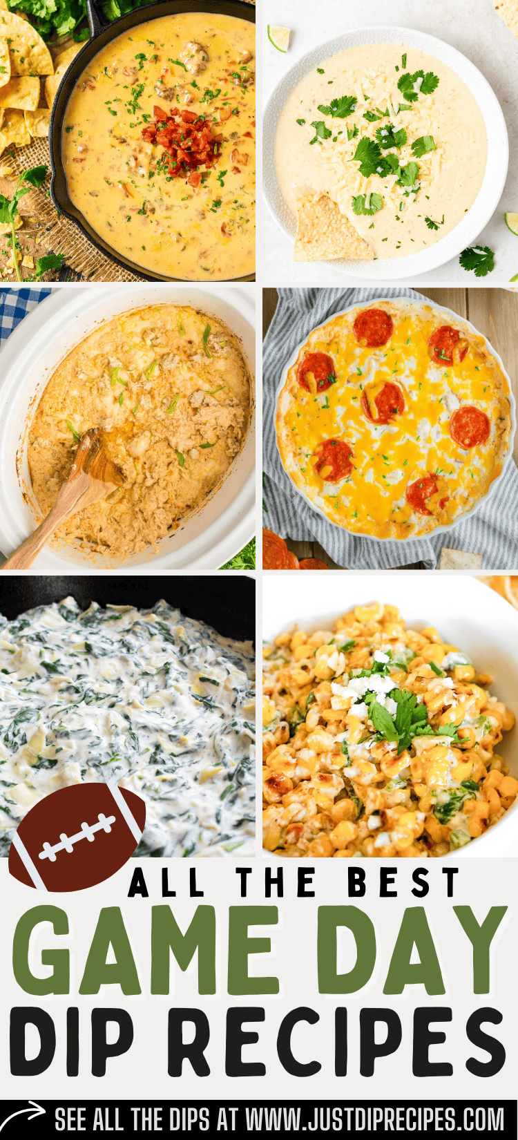 roundup of all the best game day dip recipes