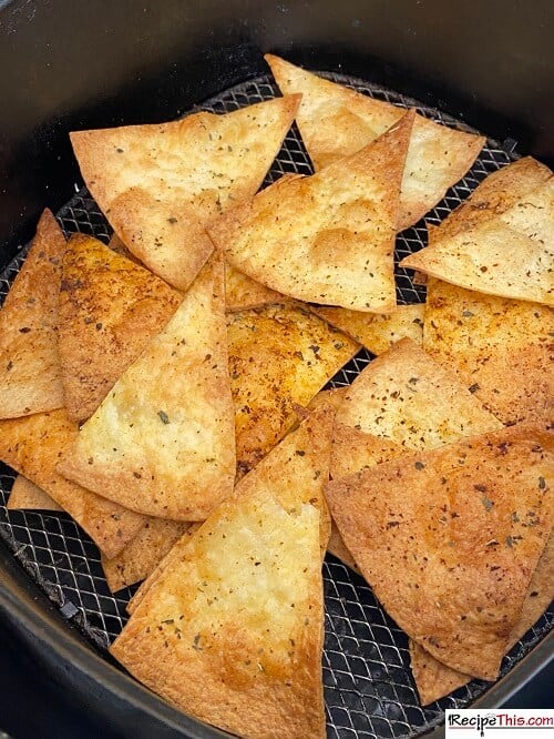 cripsy tortilla chips made in the air fryer