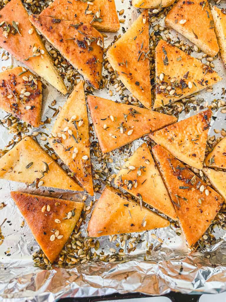 zaatar pita chips baked until golden and crispy