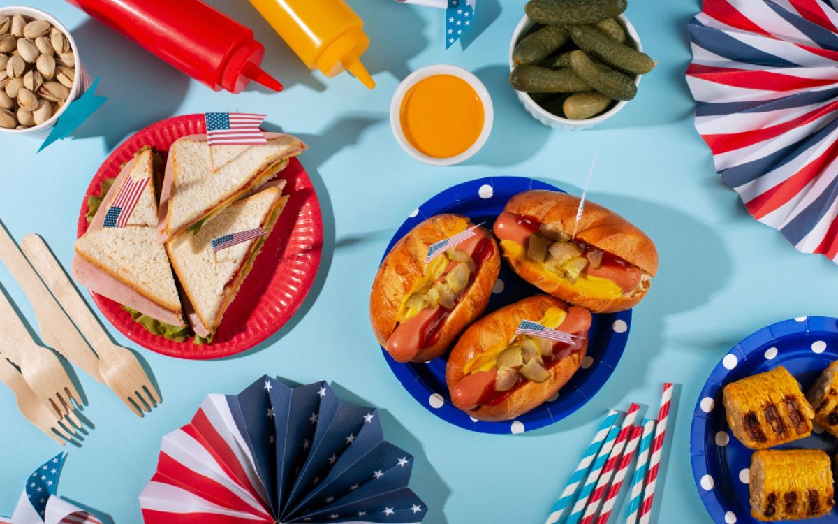 Delicious hot dogs for the us labor day