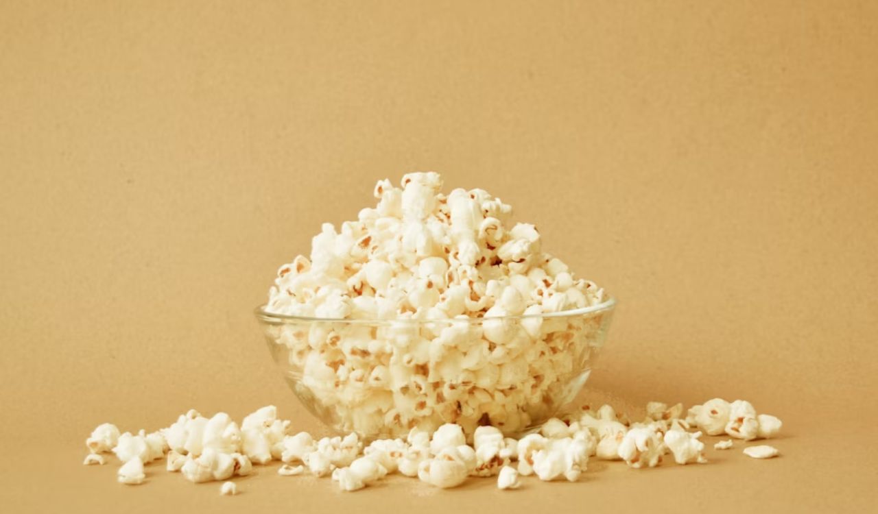 A bowl filled with popcorn