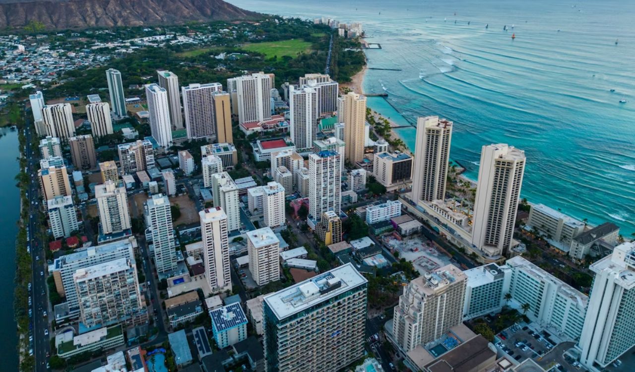 Aerial view of Waikiki, Honolulu
