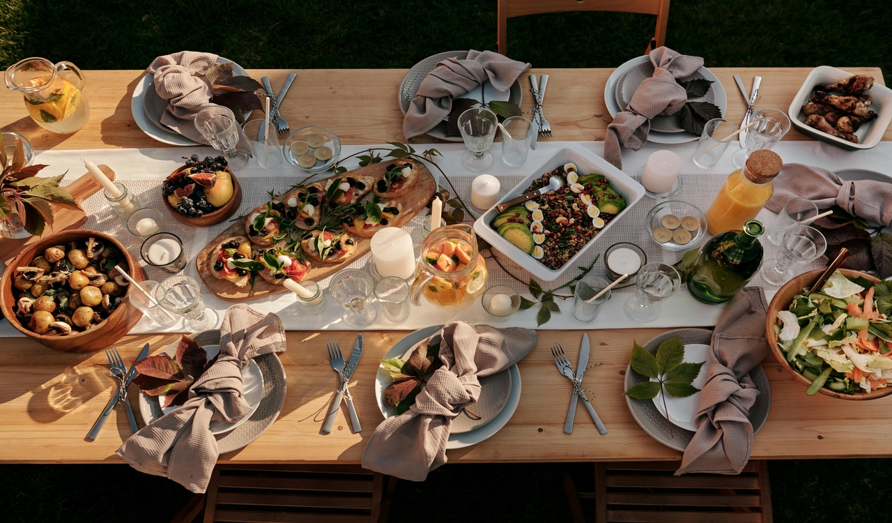 High Angle Shot of a Dining Table