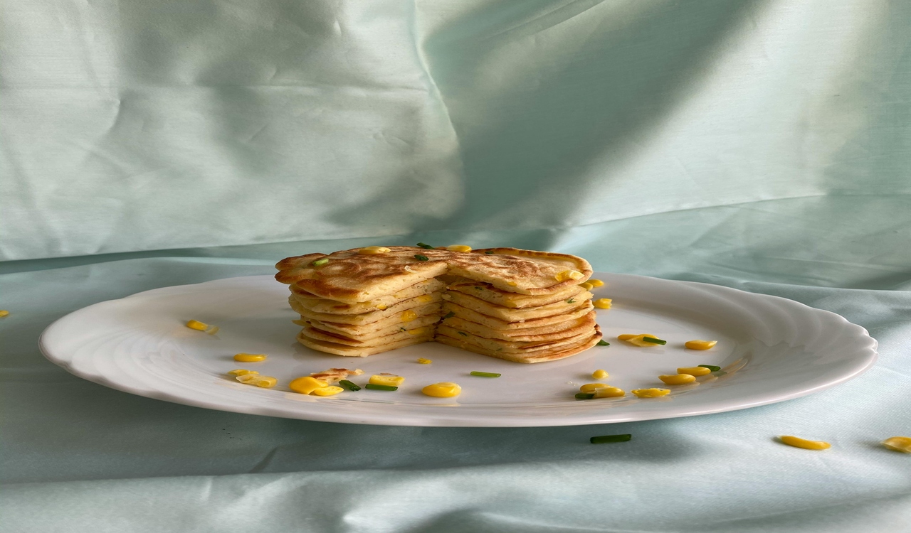 Pancakes on White Plate