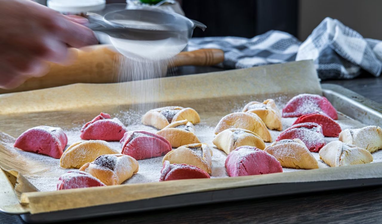 Bread on baking sheet