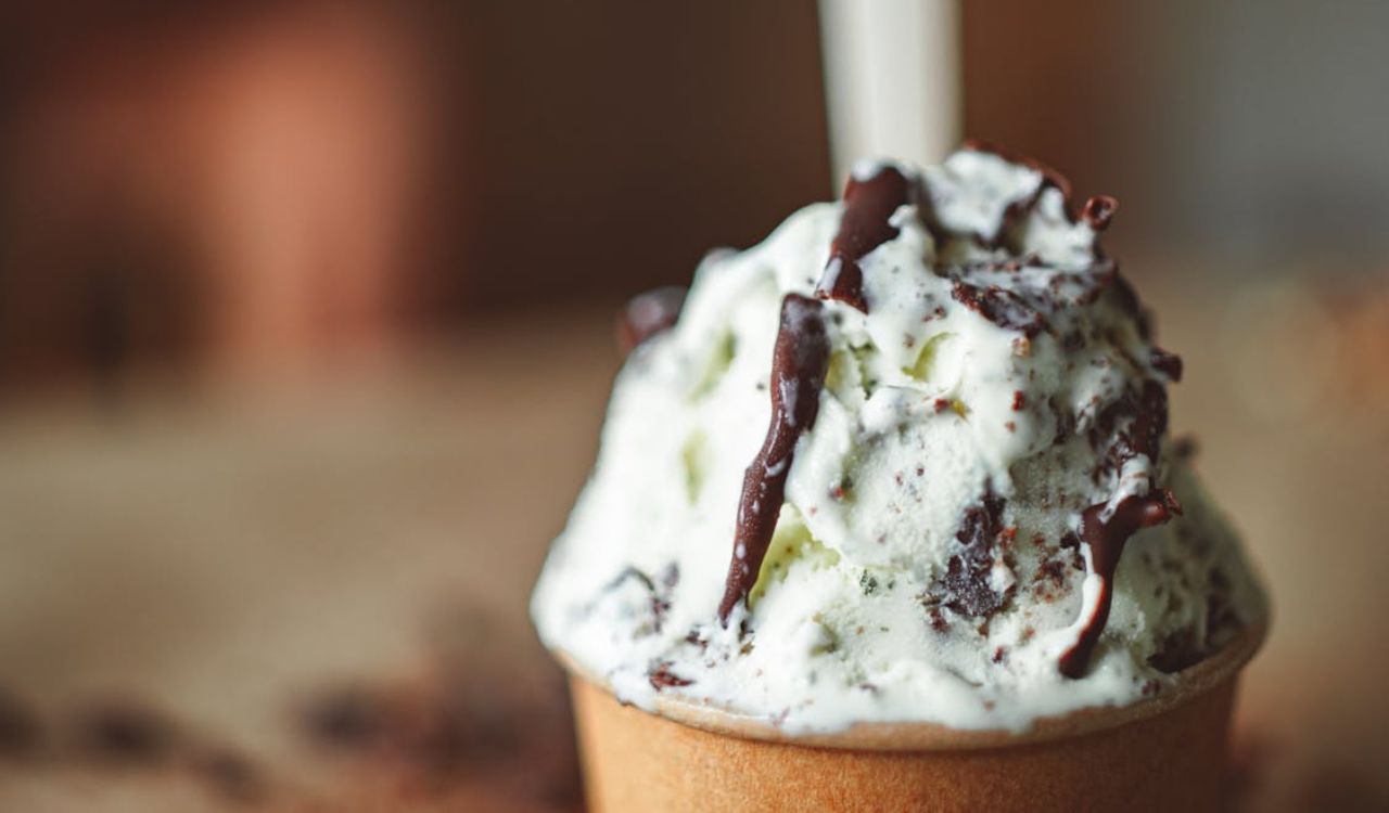 Close-up of ice cream with chocolate