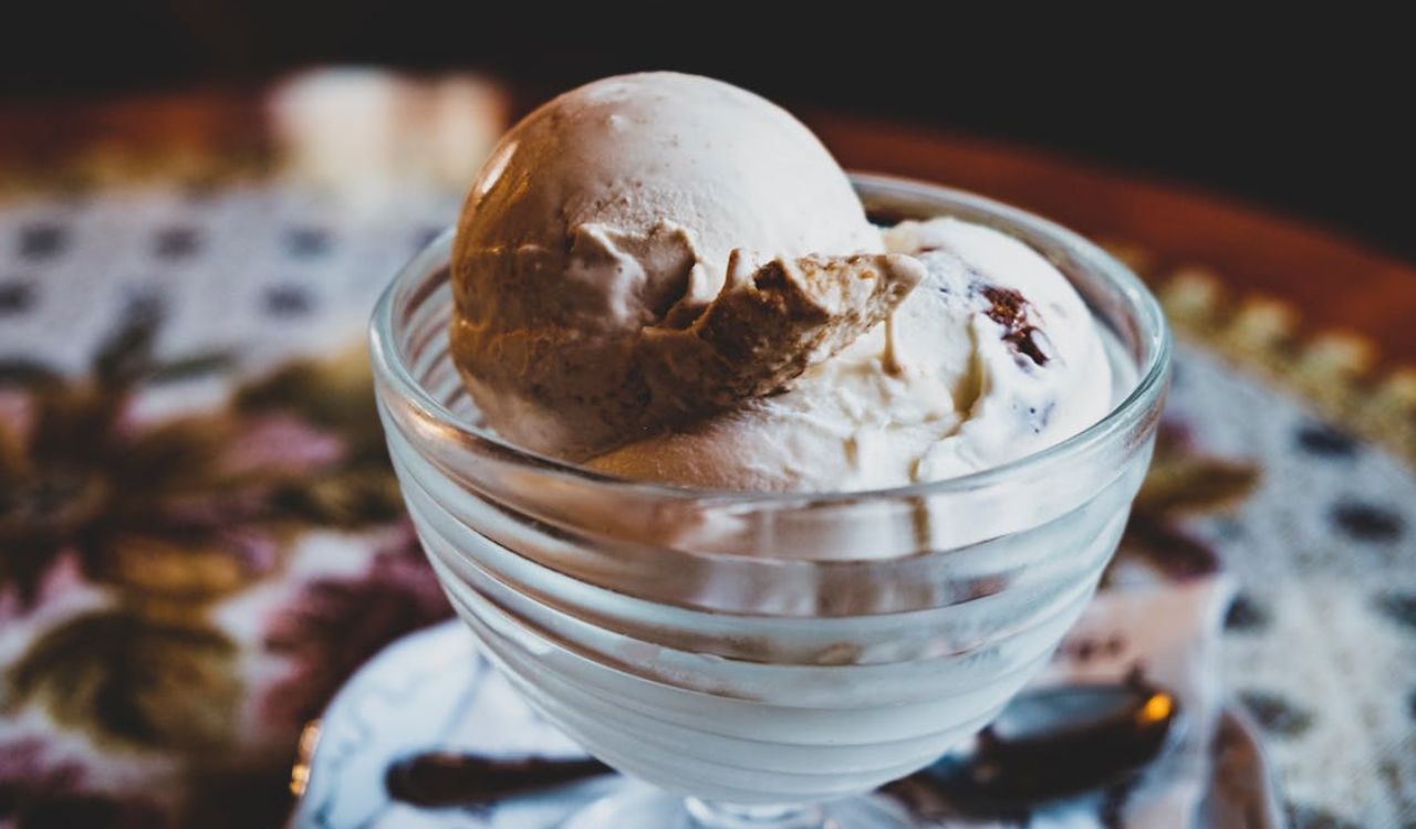 Close-up photo of a bowl of ice cream