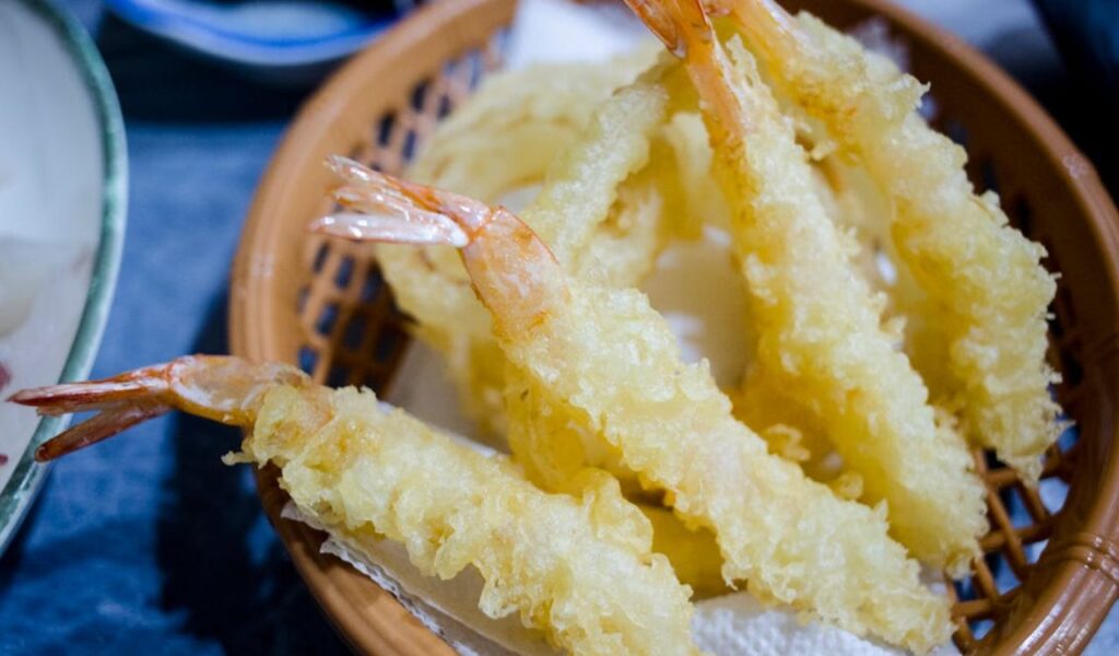 Crispy Tempura on a Serving Basket