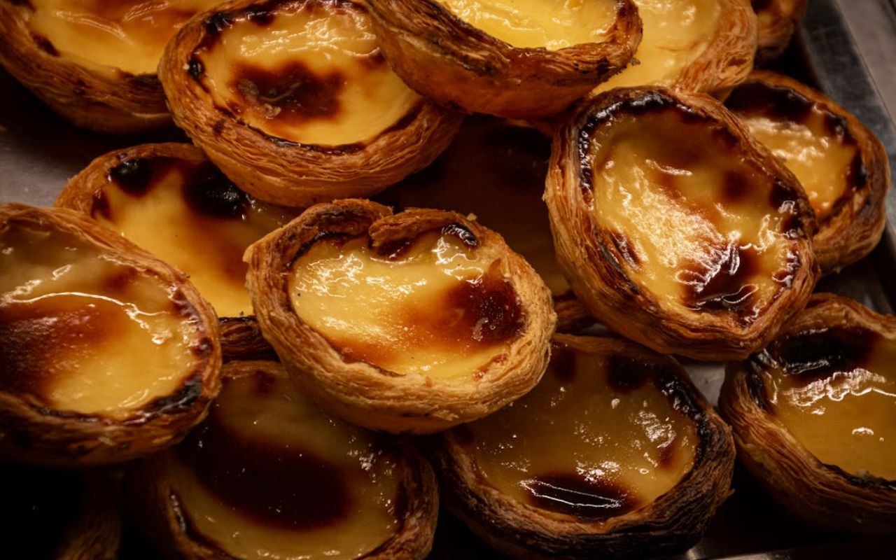 Custard egg tarts with caramelized tops