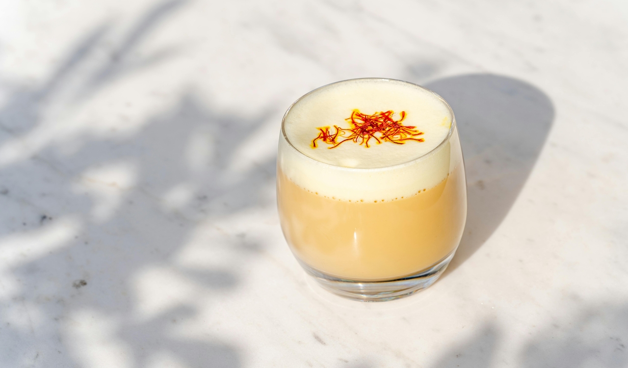 Close-up of Cocktail in Glass on Table