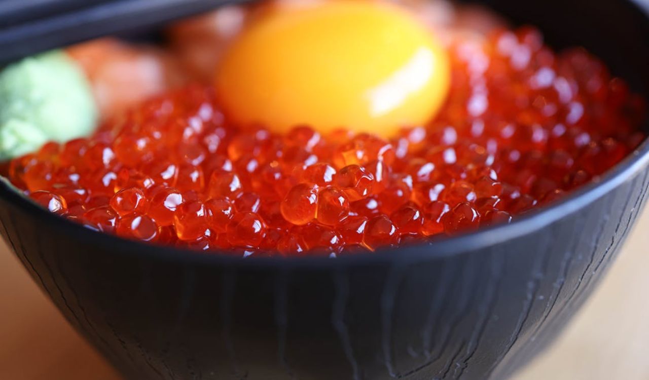 Red Caviar and Egg Yolk