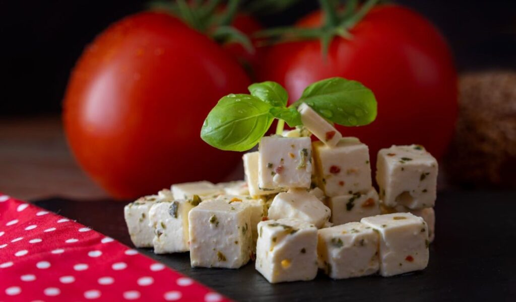 Delicious Feta Cheese with Fresh Tomatoes and Basil