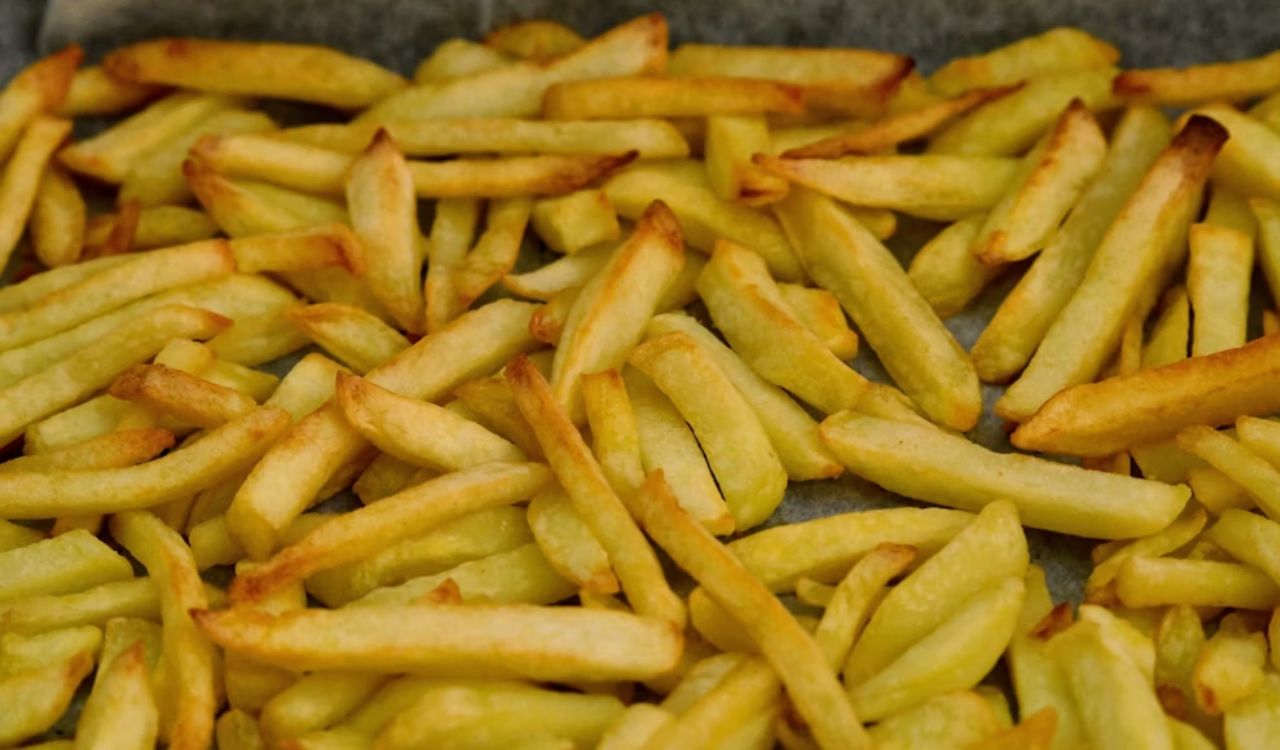 Fresh hot homemade French fries.