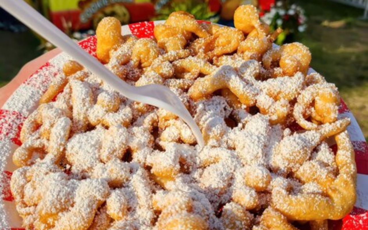 Funnel cake with powdered sugar