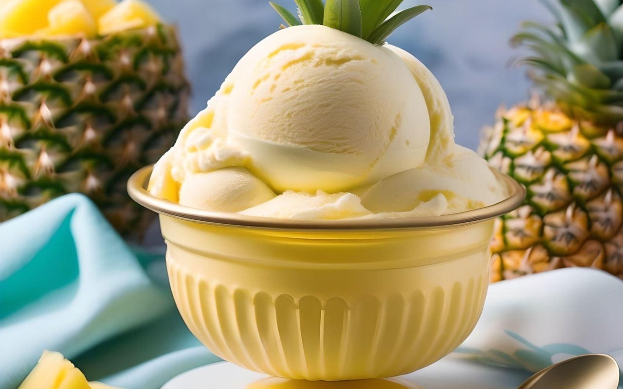 Pineapple Dole Whip in a bowl
