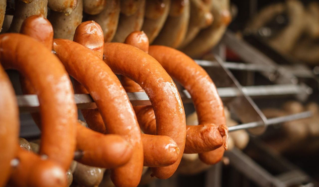 Hot dog, Sausage, Grill image.