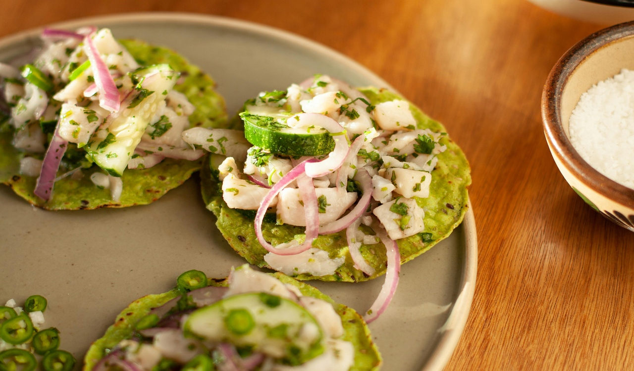 A Plate of Tostadas in Close-up Photography