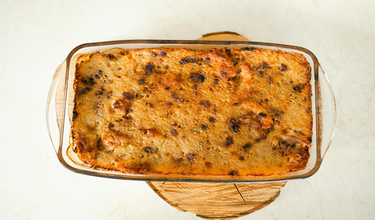 Baked Food on a Glass Tray