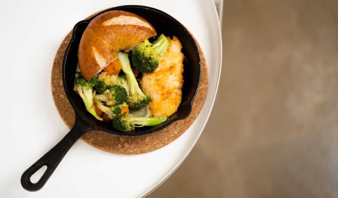Meal on a Cast Iron Pan