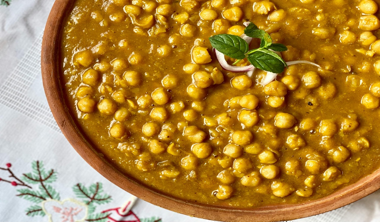 Close-up of Chana Masala