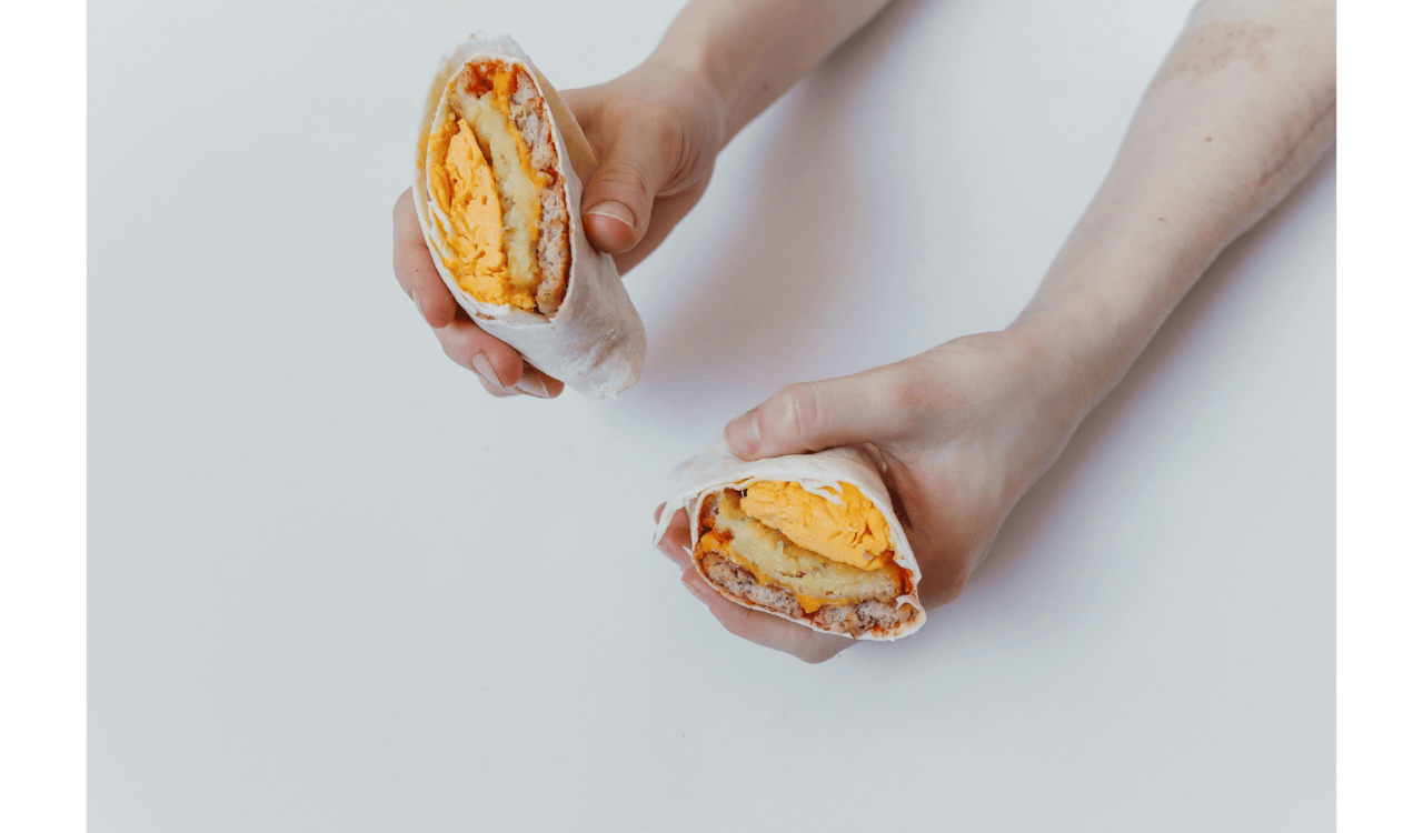 Person Holding Burrito