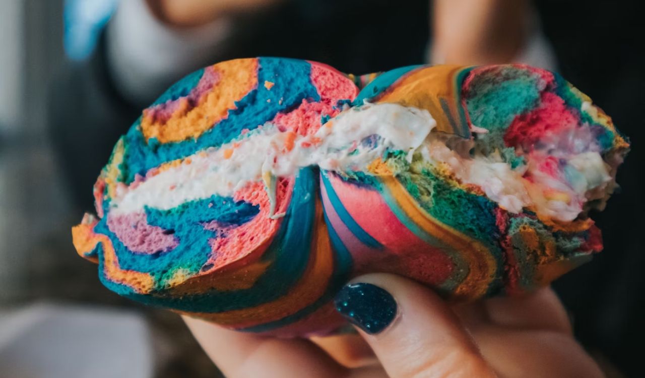 Rainbow bagel