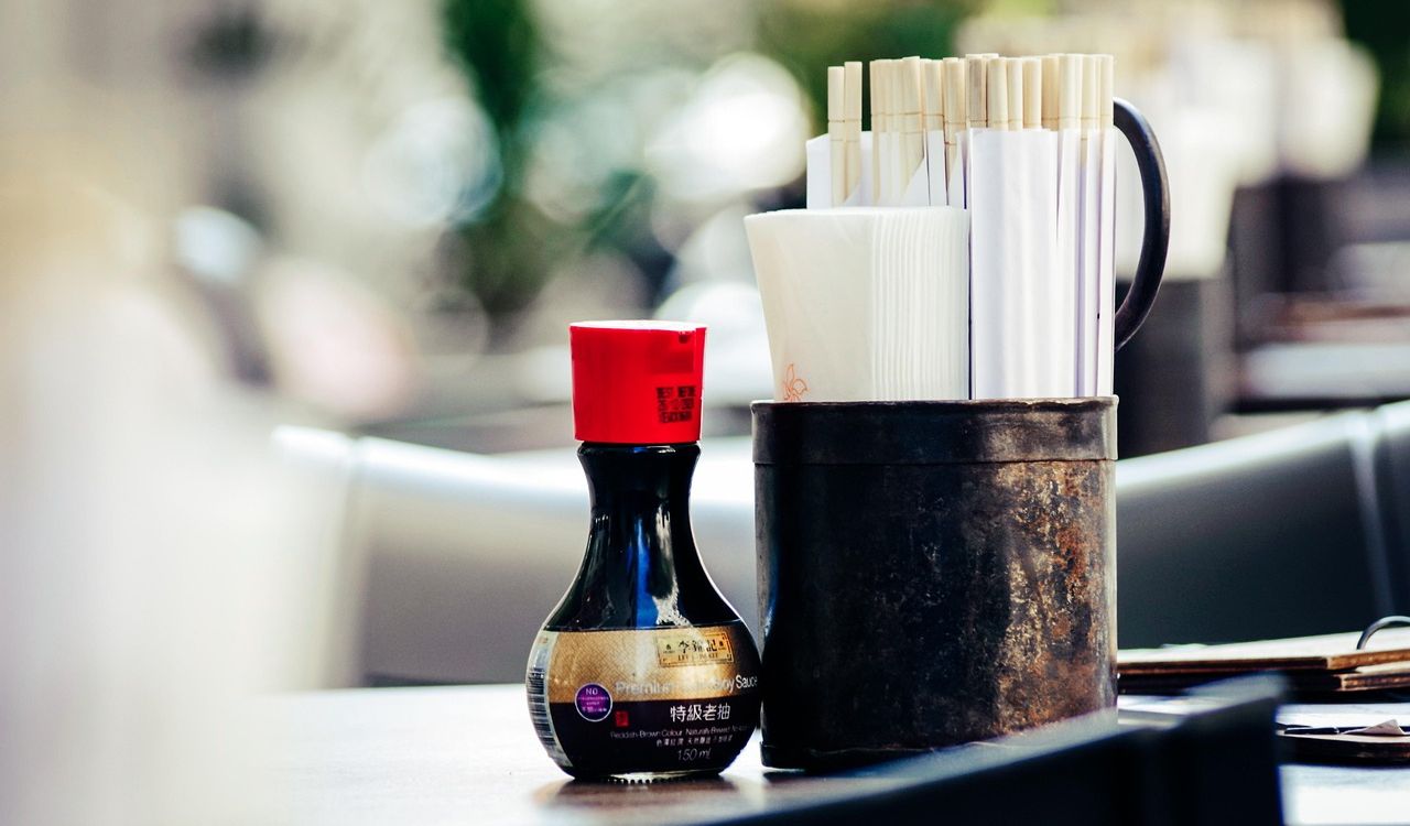 Restaurant, Soy sauce, Japanese image.