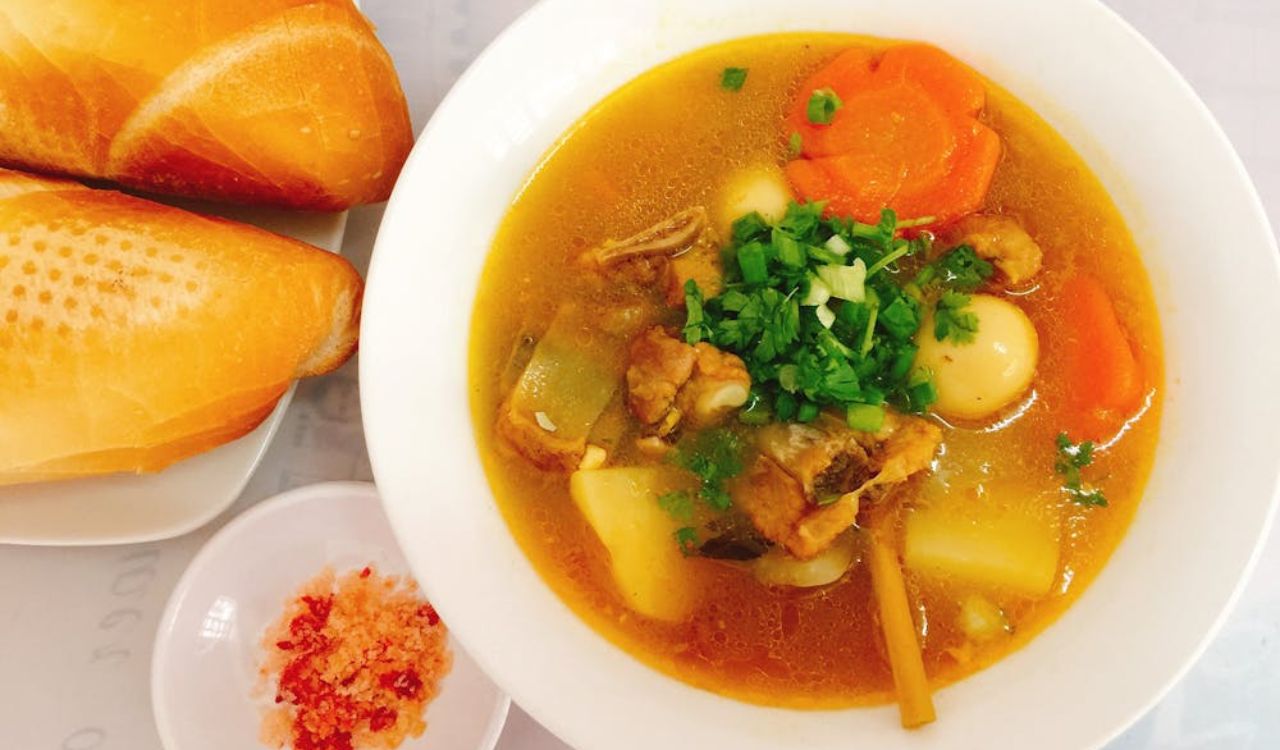 Soup In A Bowl And Bread