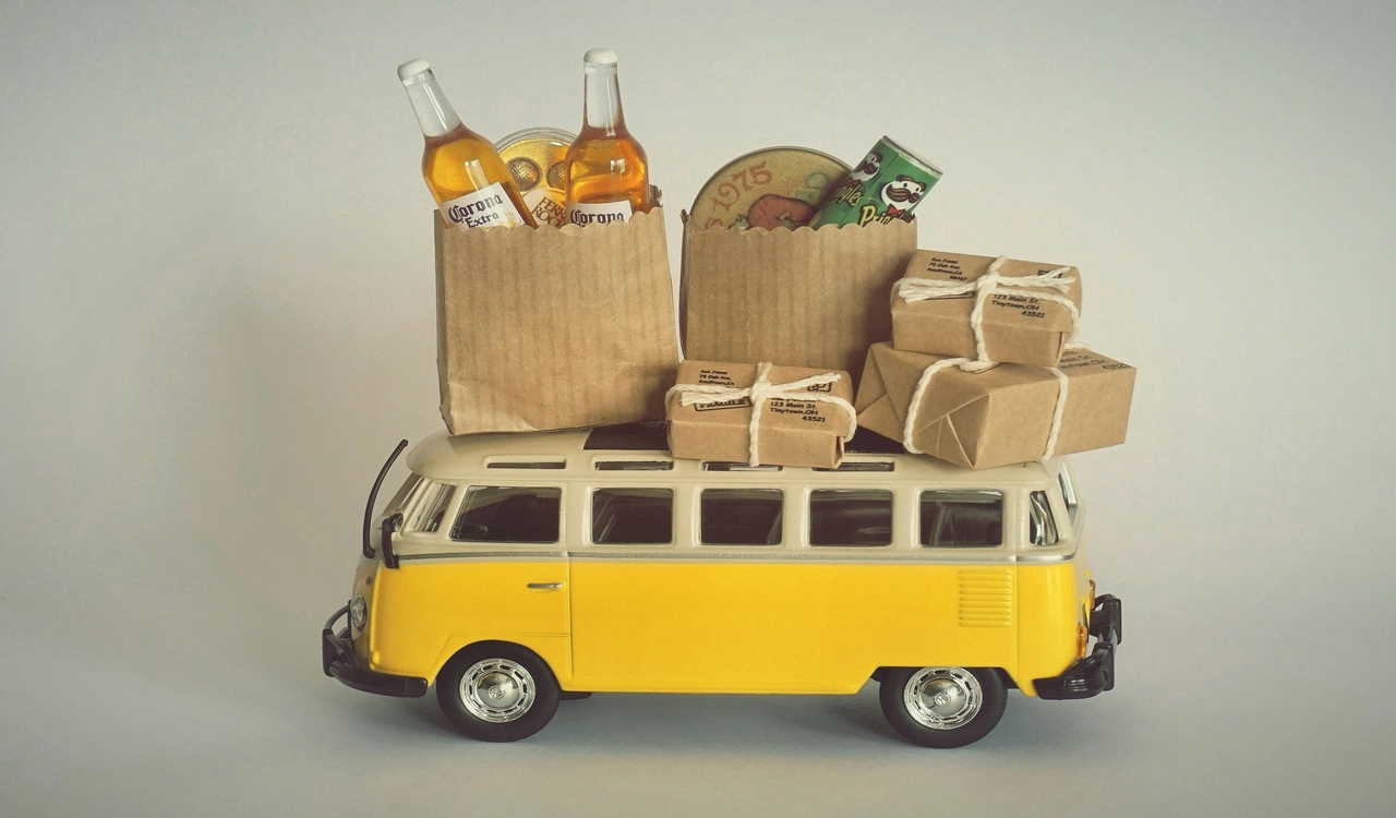 Close-Up Shot of a Miniature Campervan