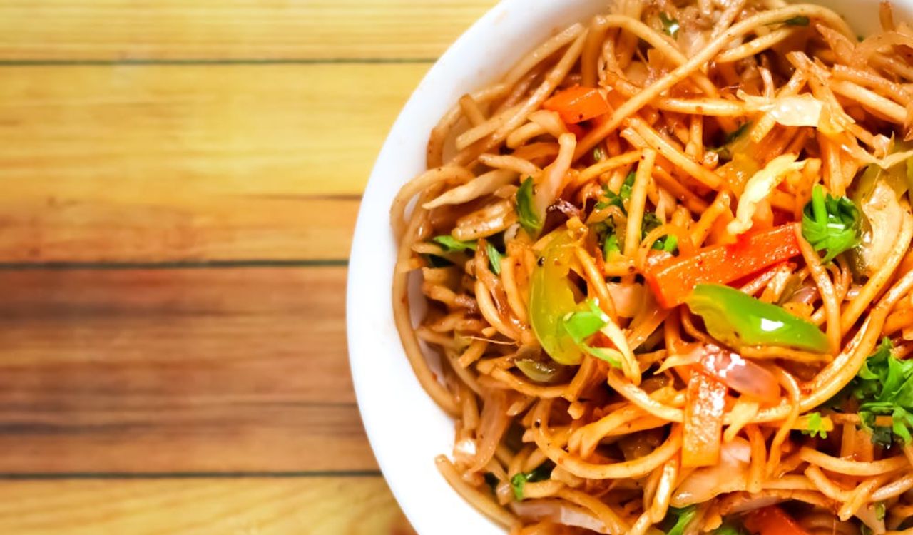 White Ceramic Bowl With Chow Mein