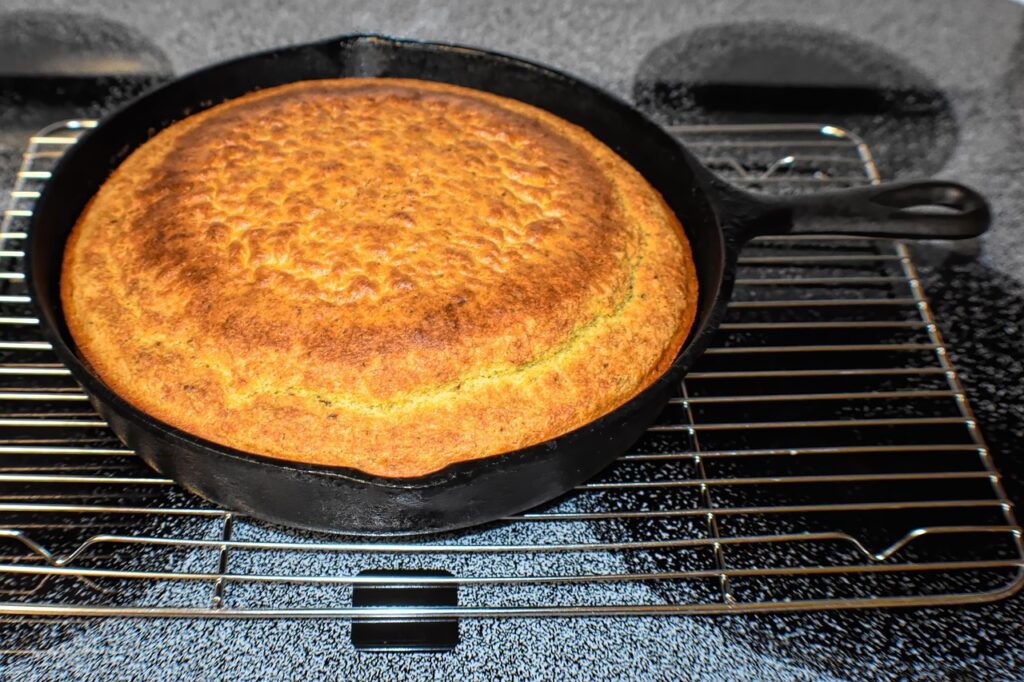 Cornbread, Bread, Baked image.