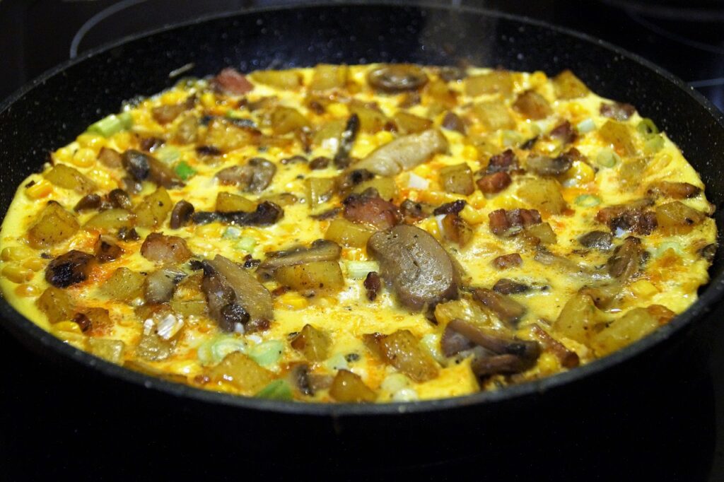 Egg, Omelet, Salty image.