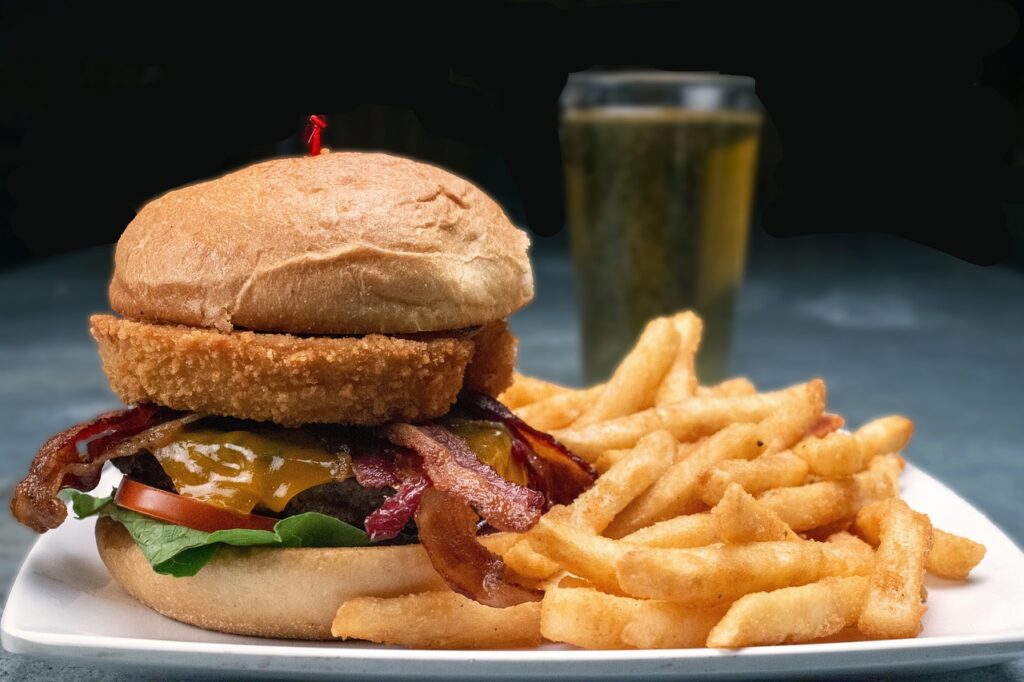 Animal-style burger and fries.