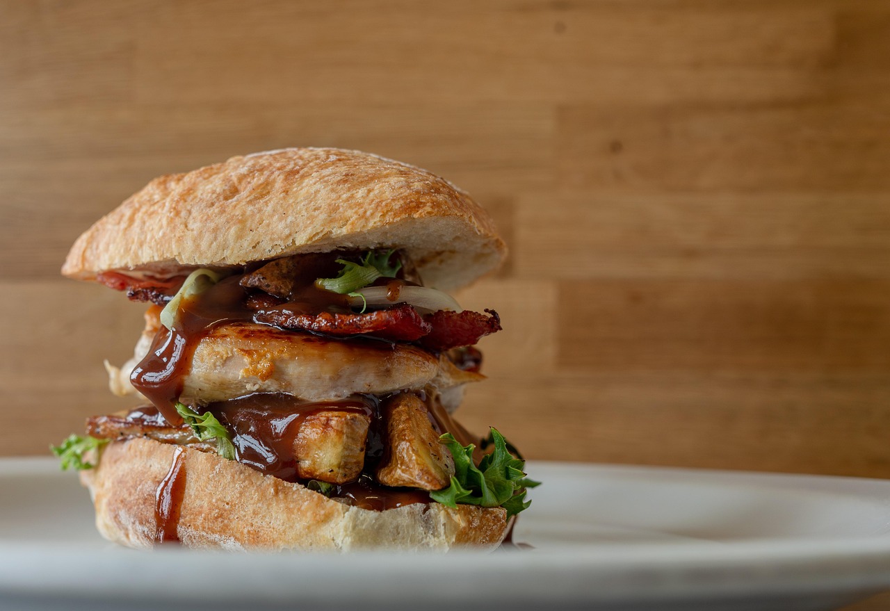 Hamburger, Sandwich, Chicken image