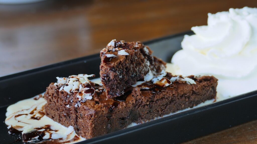 Ice cream, Dessert, Brownie image.