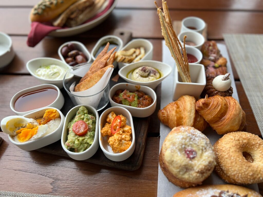 different dips on table