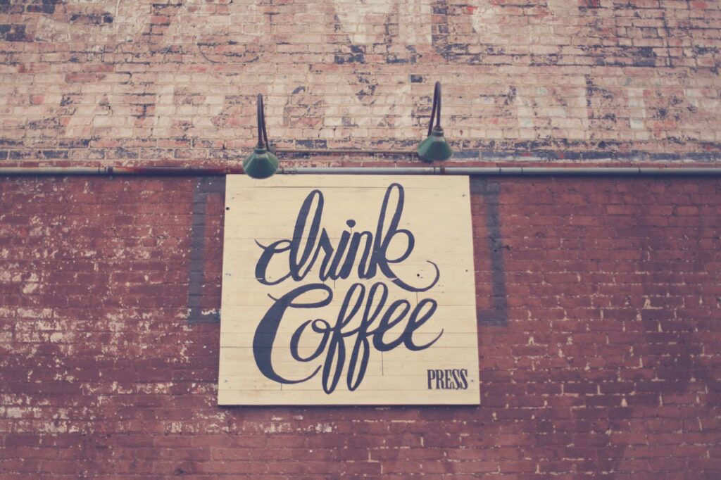 Vintage coffee advertising posters.