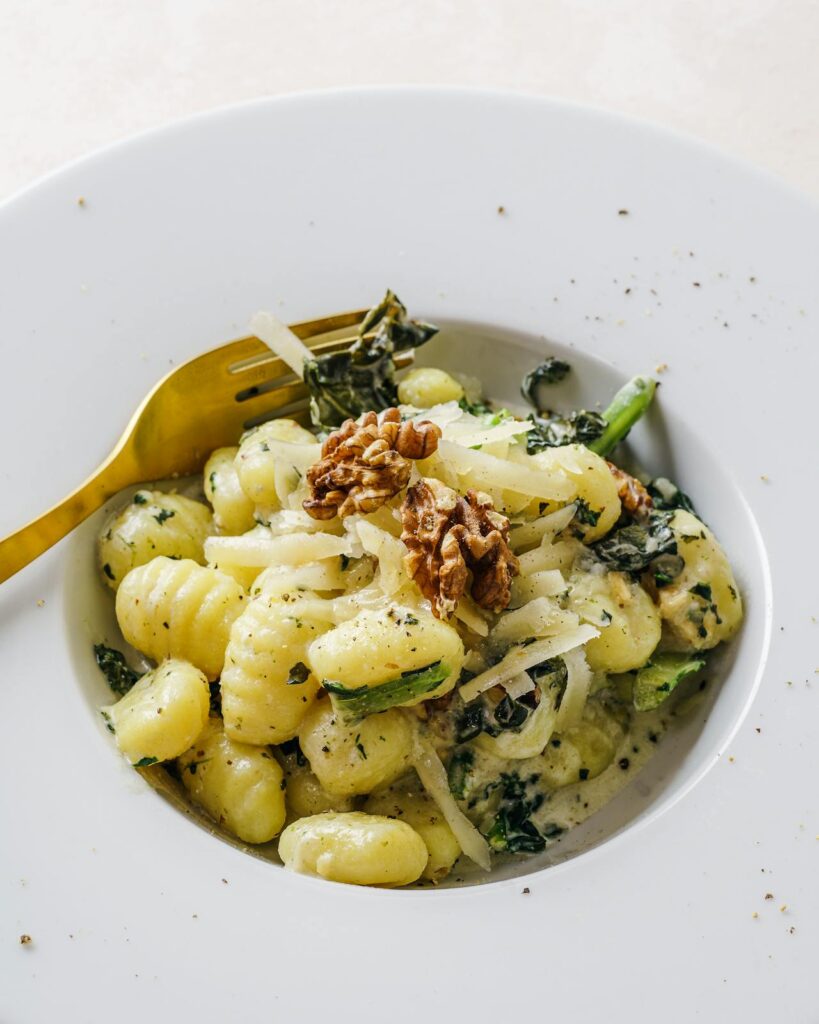 Salsa di Noci: Pansotti pasta covered in creamy walnut sauce