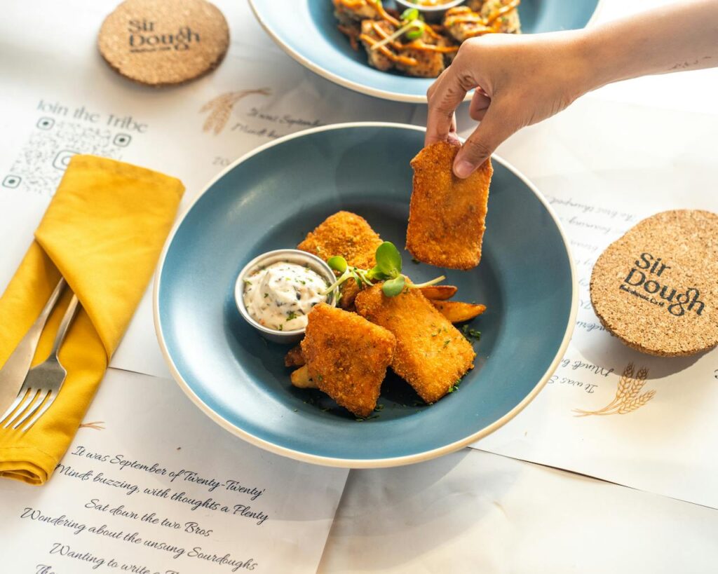 Crispy Fried Food with Dipping Sauce