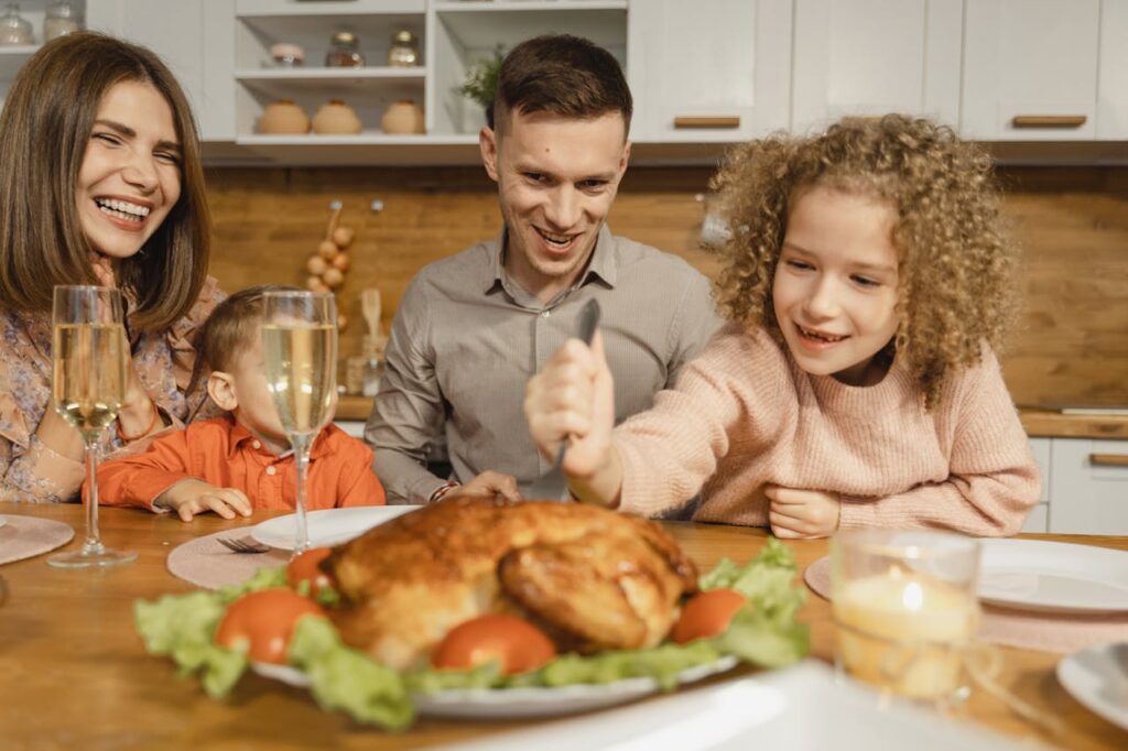 A Family Eating at the Table