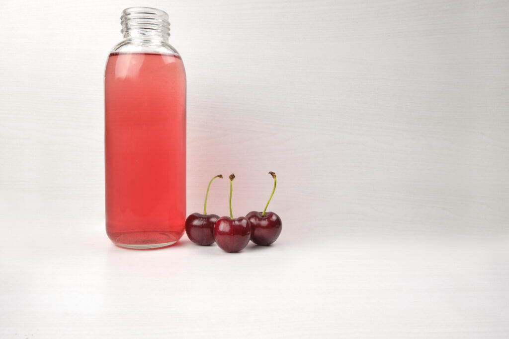 a bottle of tart cherry juice.