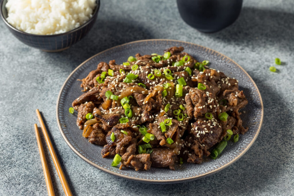 Homemade Korean Beef Bulgogi BBQ with Sesame Seeds