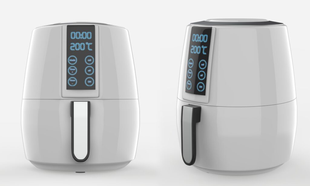 Timer showing short cooking time on an air fryer.