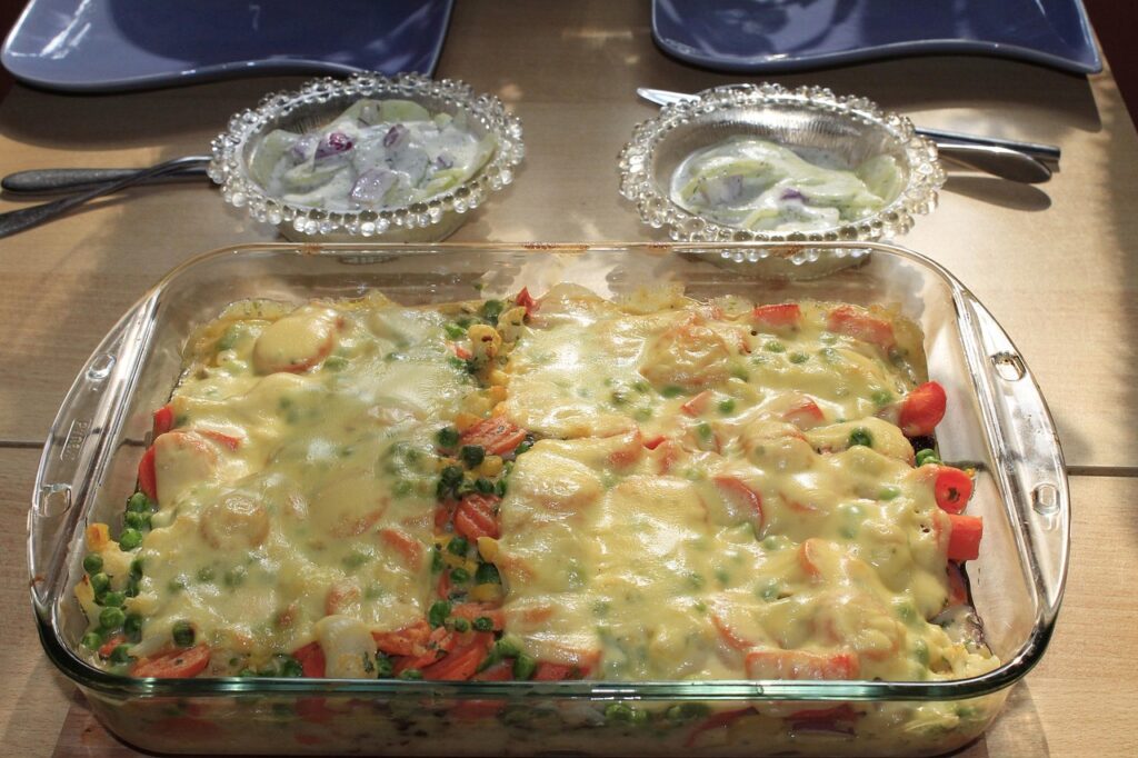 Taco Casserole with salad mix